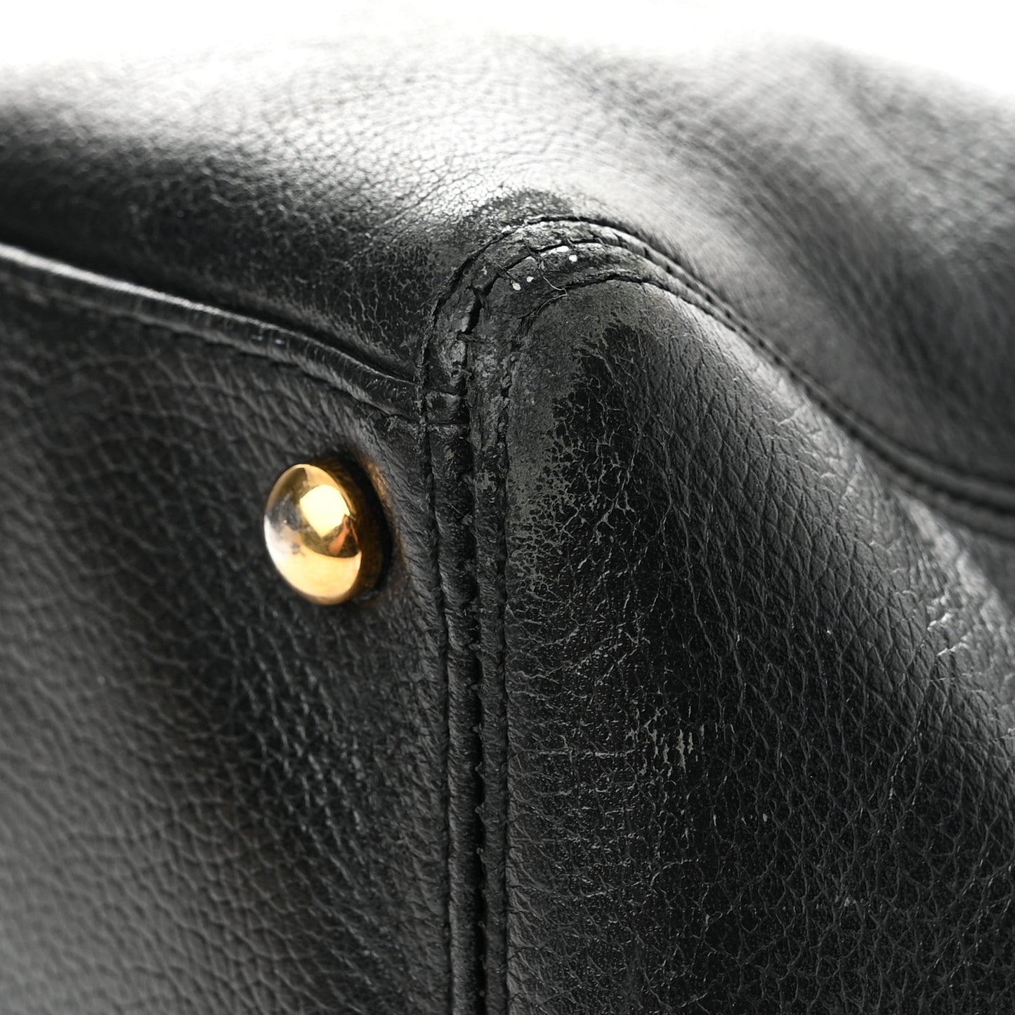 Calfskin Cerf Executive Shopper Tote Black