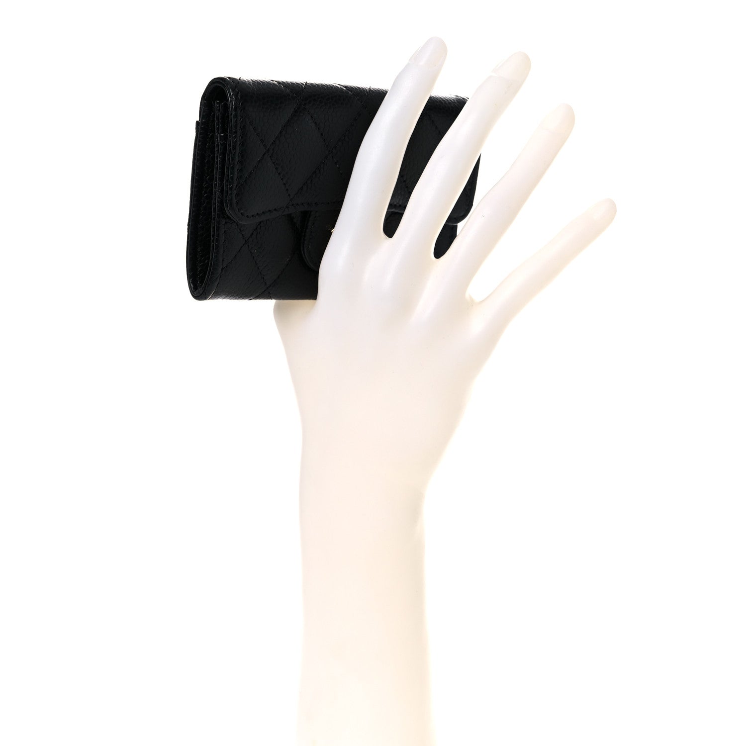 Chanel Caviar Quilted Flap Card Holder Wallet Black 2 of 19