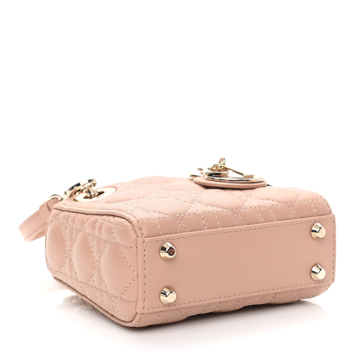 Lambskin Cannage Micro Lady Dior Rose Des Vents