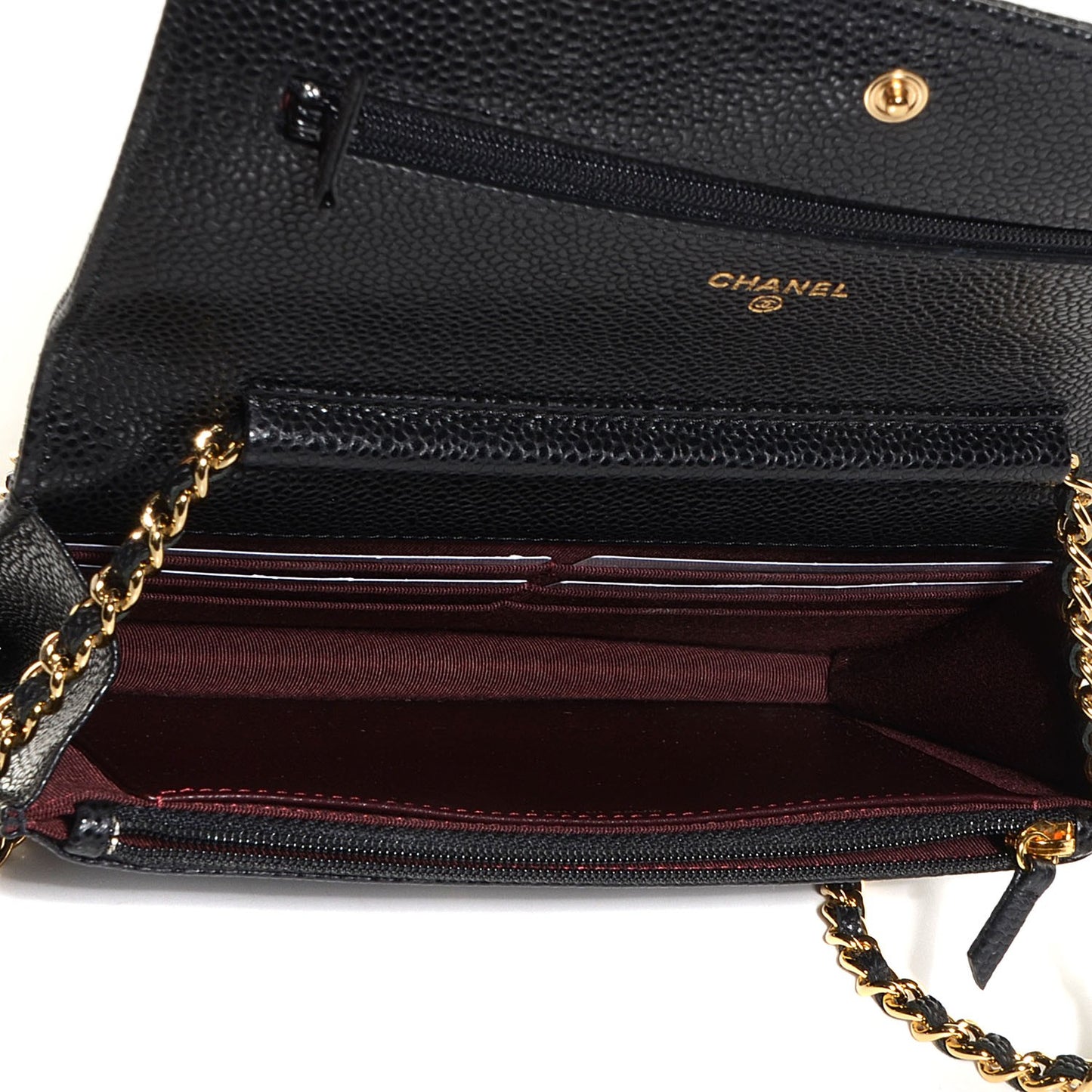 Caviar Quilted Wallet On Chain WOC Black