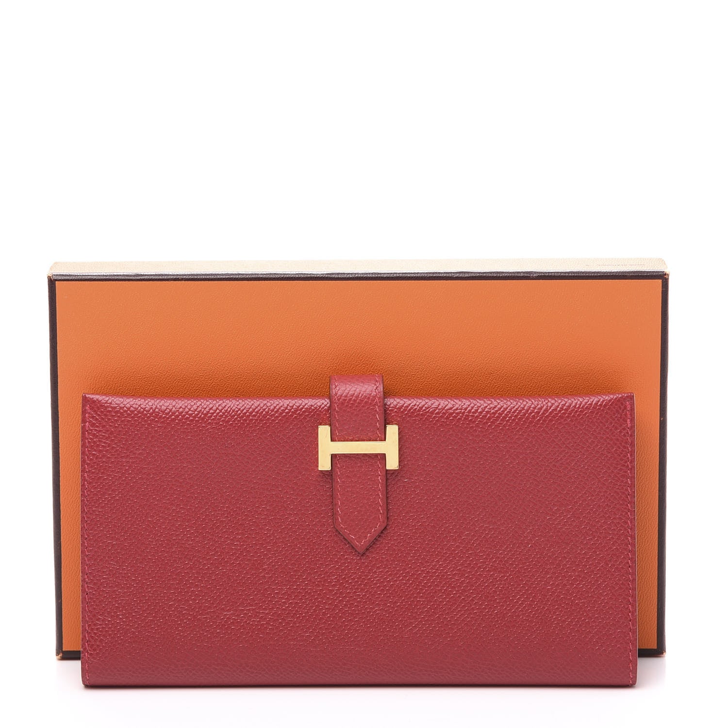 Hermes Courchevel Bearn Gusset Wallet Rouge Casaque 10 of 10
