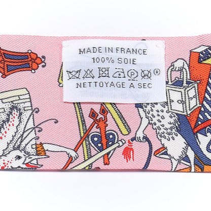 Hermes Silk La Folle Parade Twilly Rose Malabar White 3 of 4