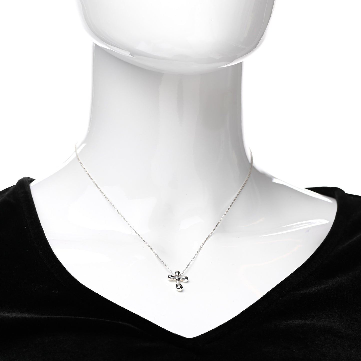 Sterling Silver 12mm Elsa Peretti Cross Pendant Necklace