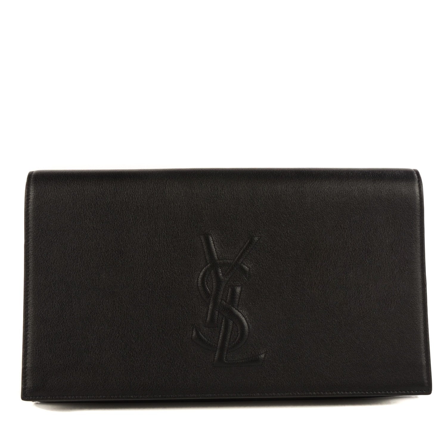 Saint Laurent Calfskin Monogram Large Belle De Jour Clutch Black 1 of 7