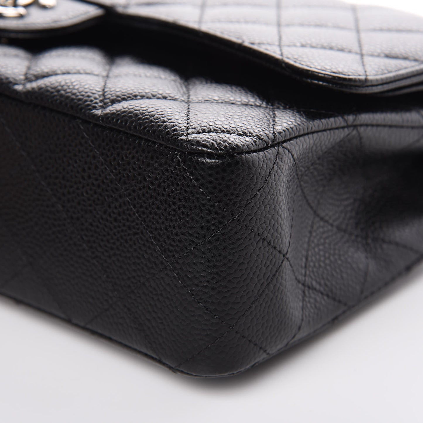 Caviar Quilted Medium Double Flap Black