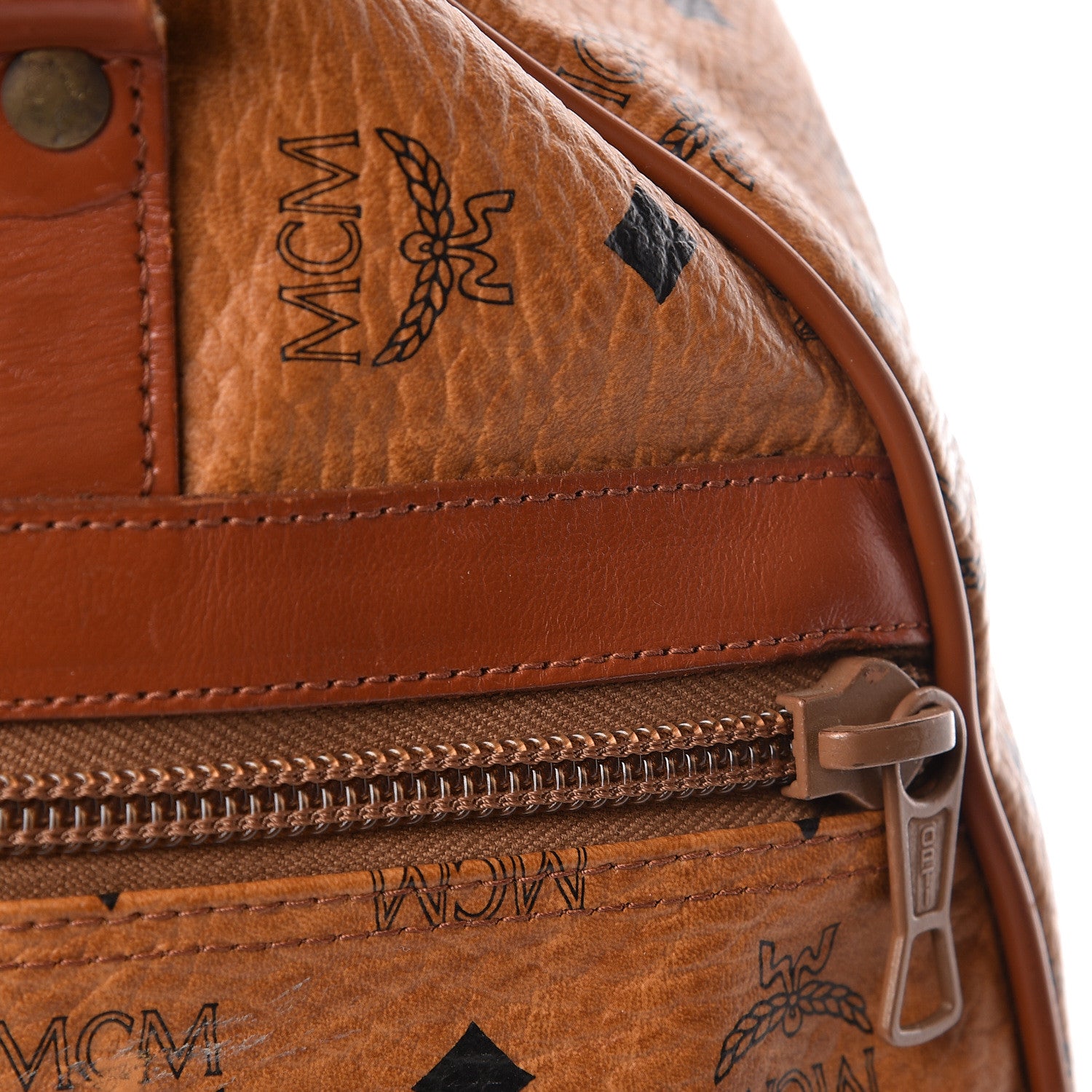 MCM Visetos Traveler Bag Cognac 14 of 17