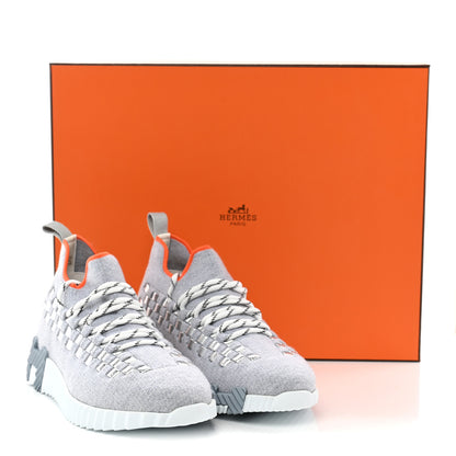 Hermes Knit Womens Flex Bolduc Sneakers 37.5 Gris Silex 10 of 10