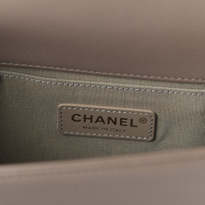 Chanel Calfskin Chevron Quilted Medium Boy Flap Beige 7 of 10