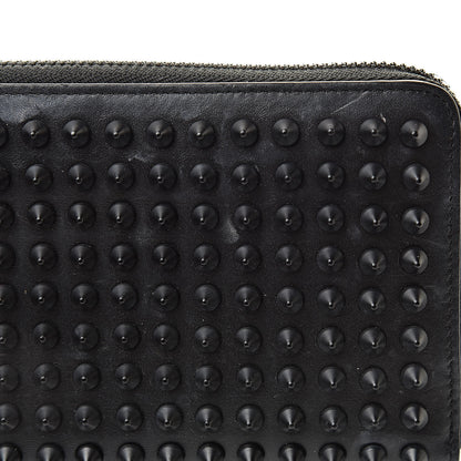 Christian Louboutin Calfskin Panettone Spiked Zip Around Wallet Black 9 of 10