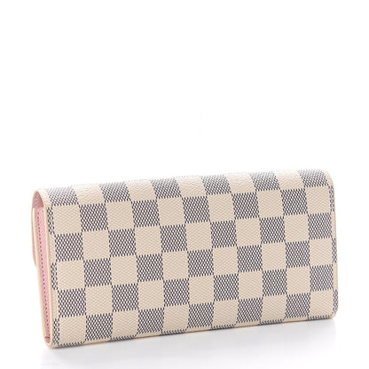Louis Vuitton Damier Azur Emilie Wallet Rose Ballerine 2 of 5