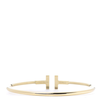 Tiffany 18K Yellow Gold Turquoise T Wire Bracelet 3 of 4