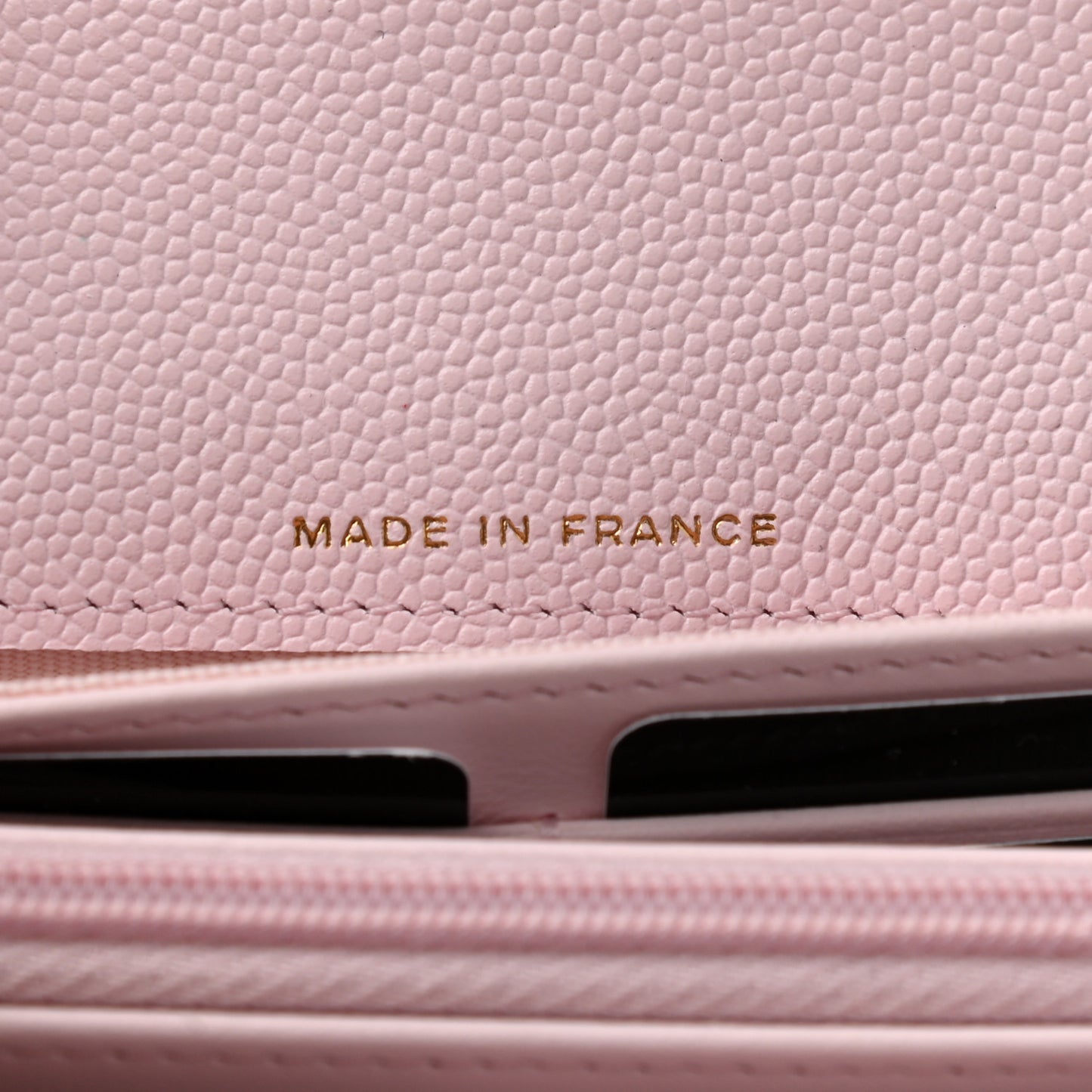 Caviar Quilted Large Gusset Flap Wallet Light Pink