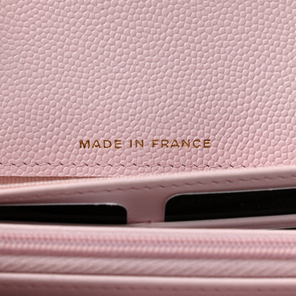 Chanel Caviar Quilted Large Gusset Flap Wallet Light Pink 7 of 9