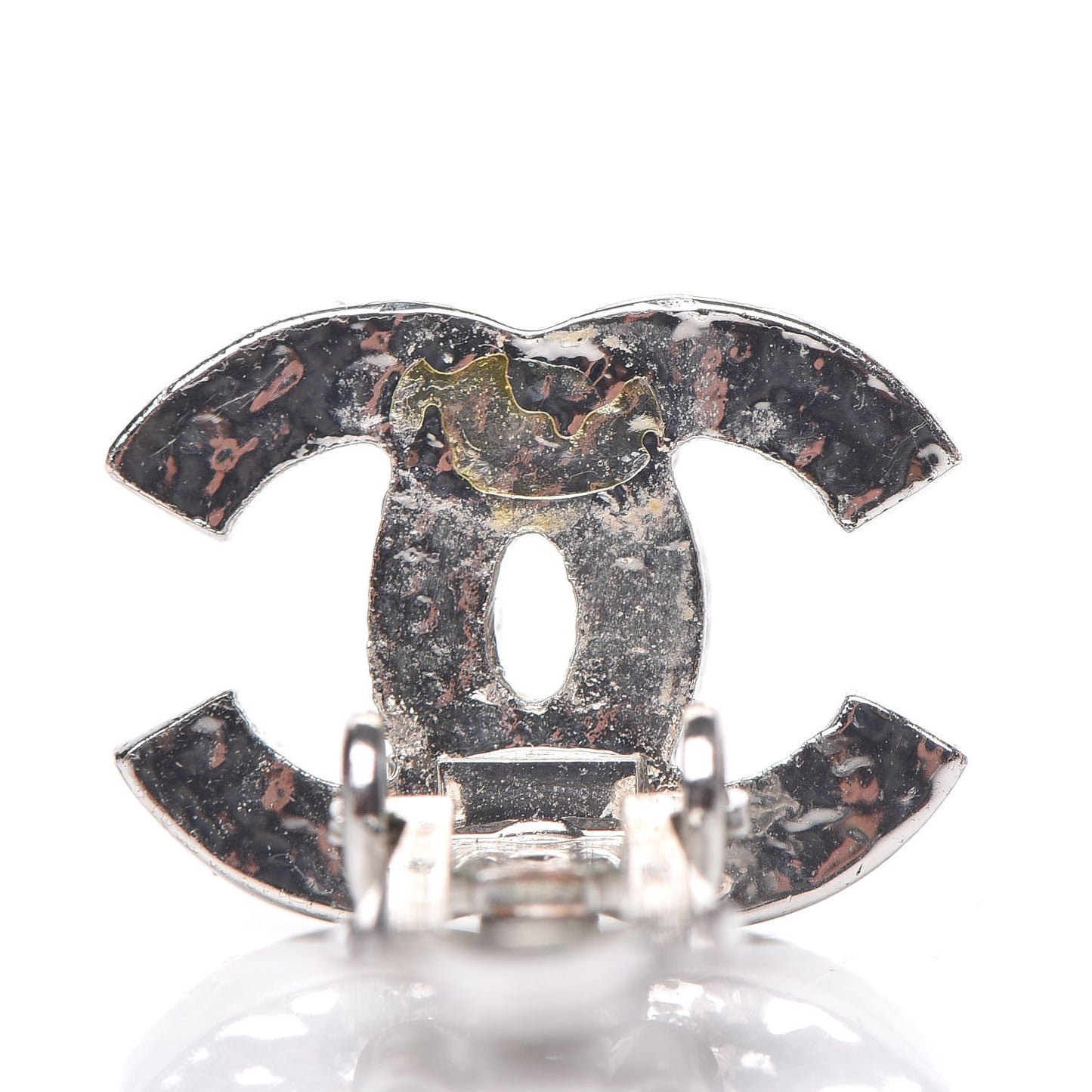 Crystal CC Clip On Earrings Silver