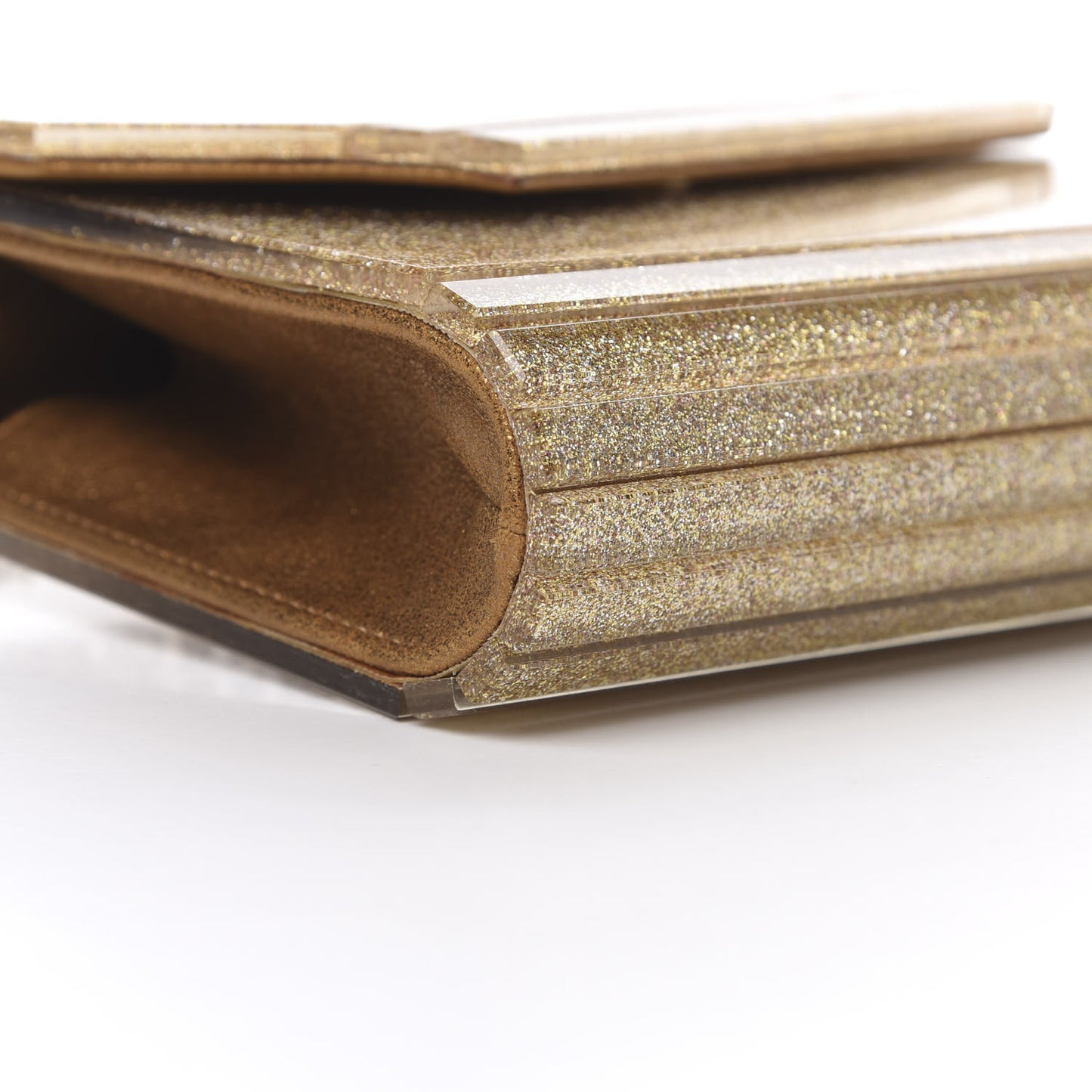 Acrylic Glitter Candy Clutch Gold