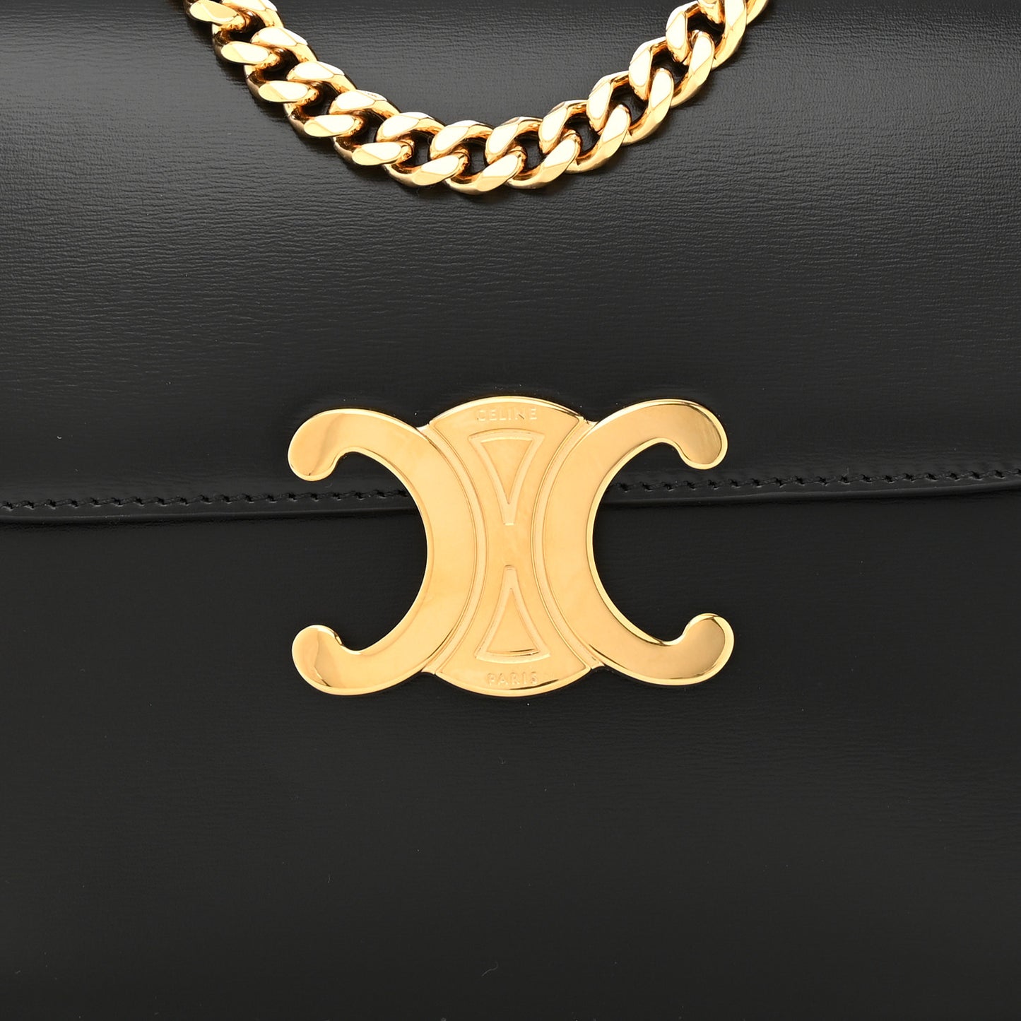 Shiny Calfskin College Triomphe Black
