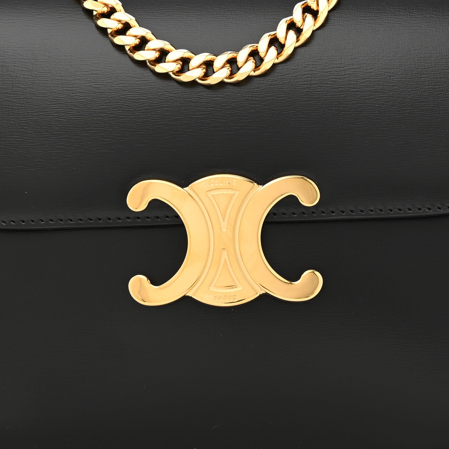 Celine Shiny Calfskin College Triomphe Black 8 of 11