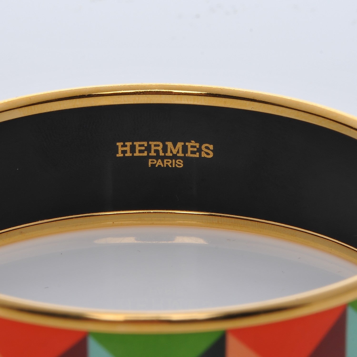Hermes Enamel Printed Wide Clous en Trompe l'Oeil Bracelet 62 5 of 5