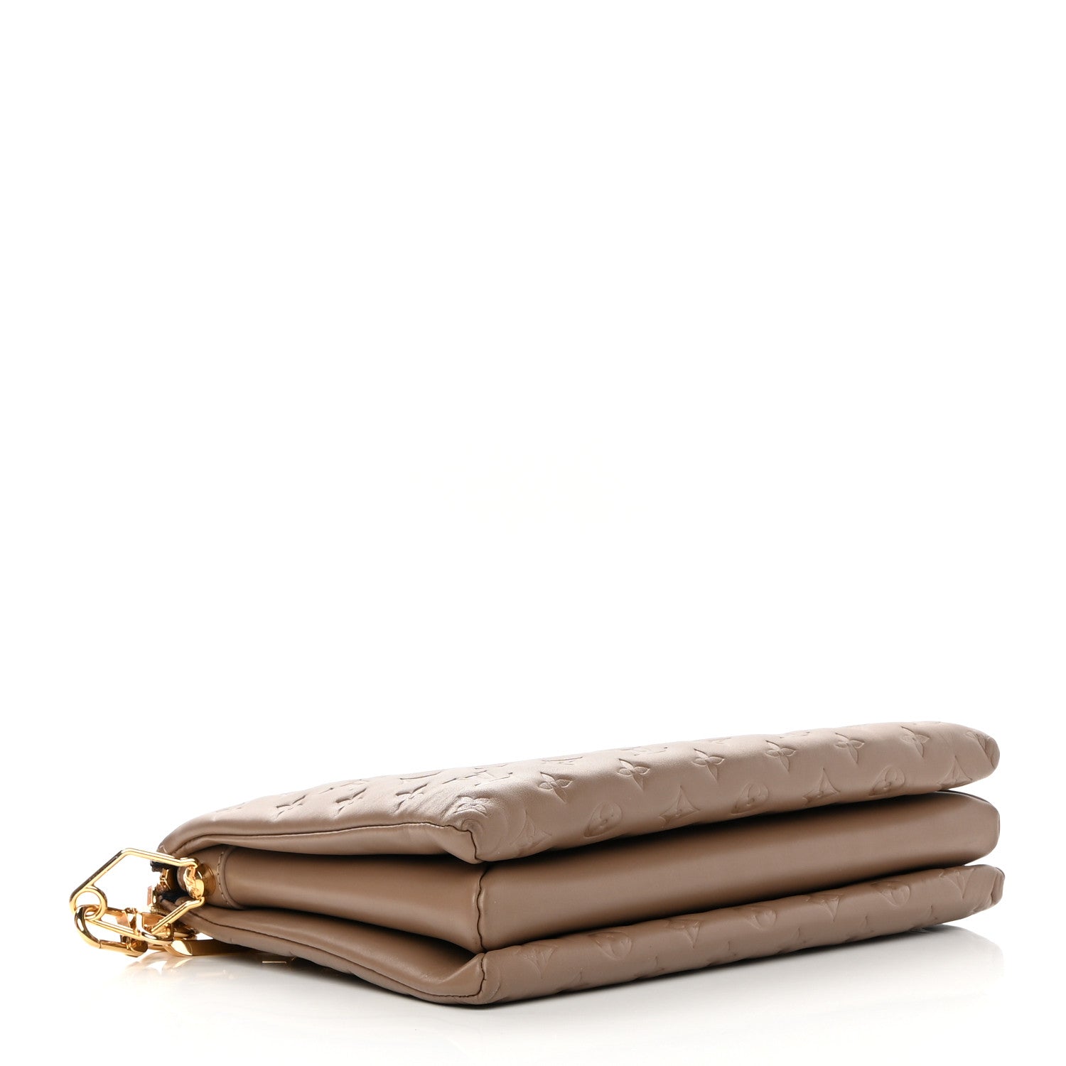 Louis Vuitton Lambskin Embossed Monogram Coussin MM Taupe 4 of 13