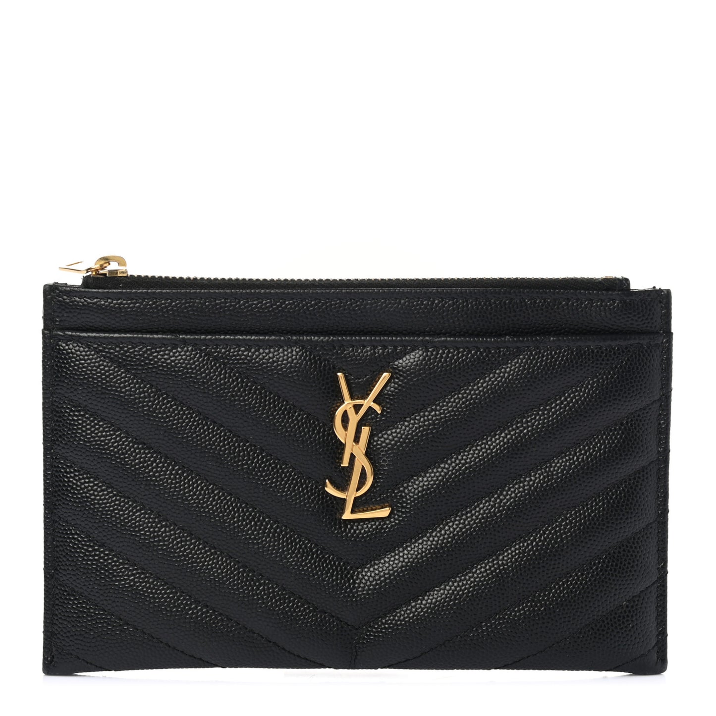 Grain De Poudre Chevron Monogram Bill Pouch Black