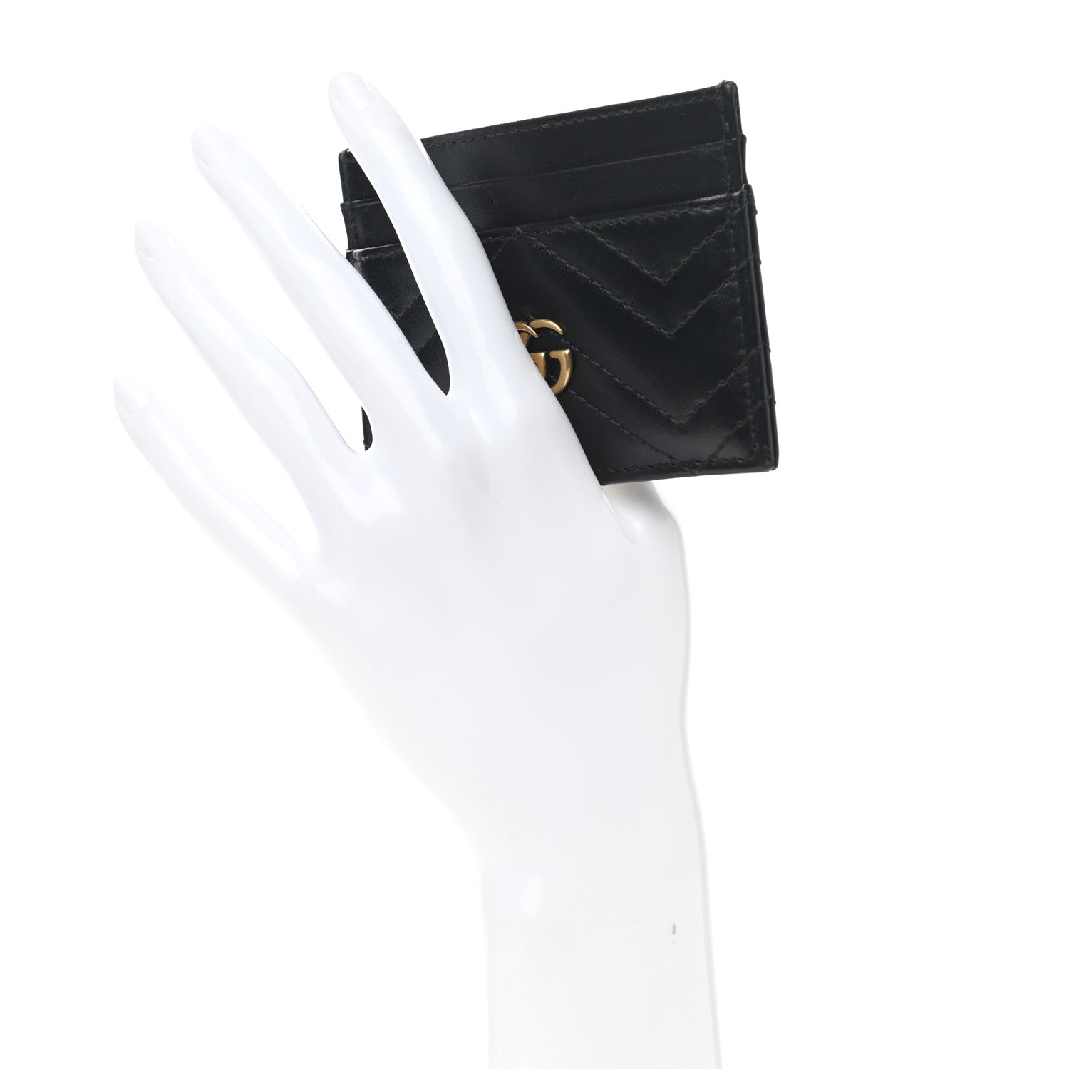 Gucci Calfskin Matelasse GG Marmont Card Holder Black 2 of 7