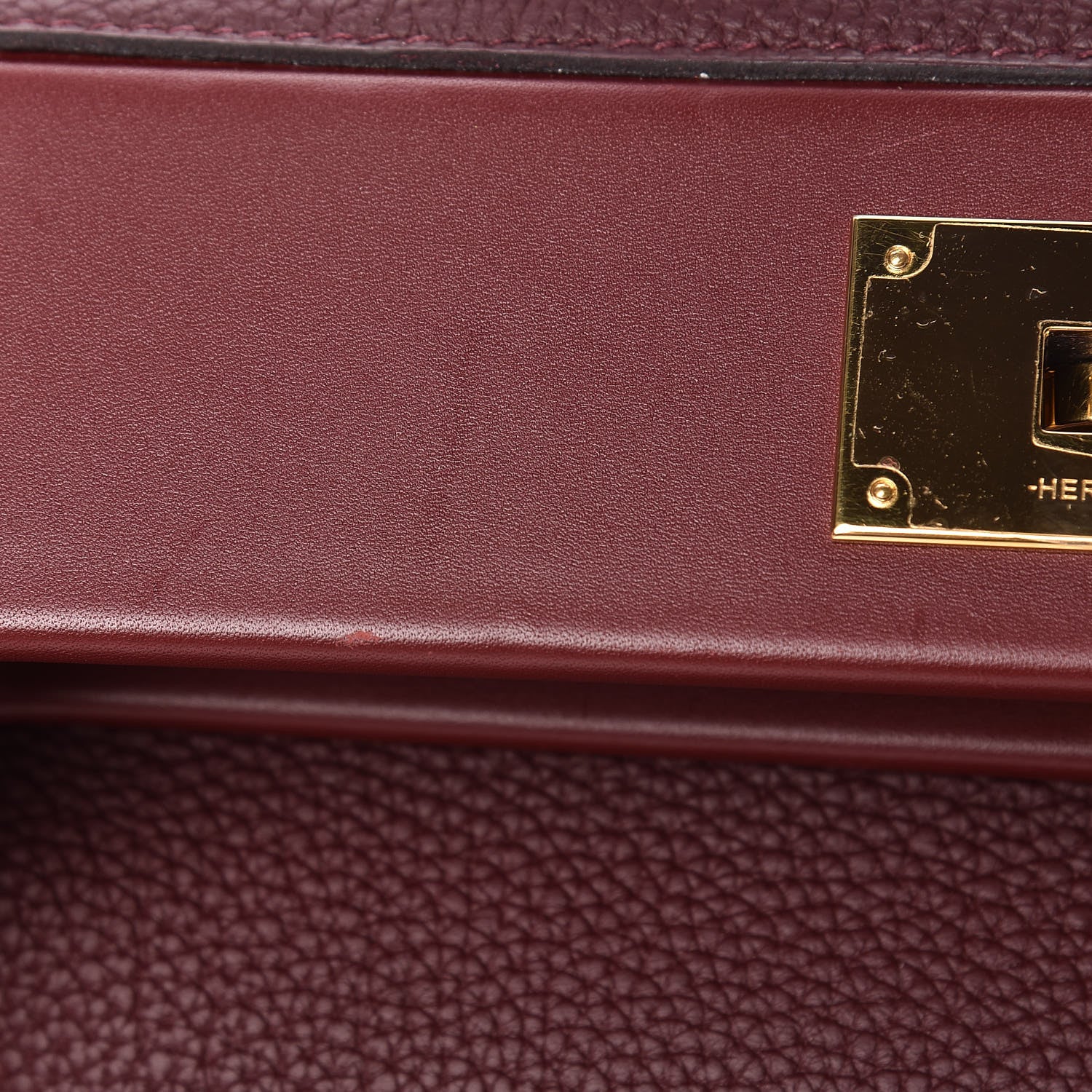 Hermes Togo Sombrero 24/24 29 Bordeaux Rouge H 7 of 15