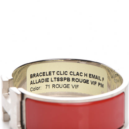 Hermes Enamel Wide Clic Clac H Bracelet PM Rouge Vif 4 of 6