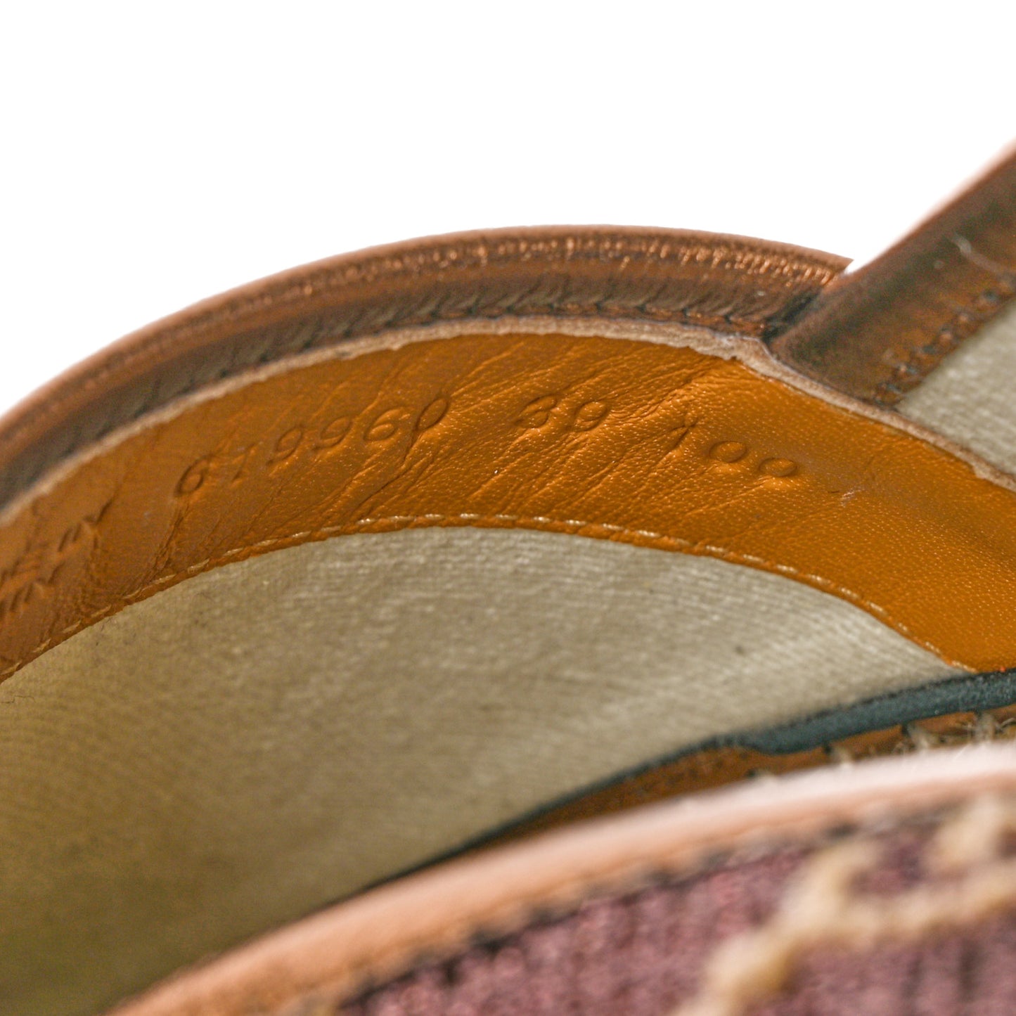 Lame Nappa GG Monogram Espadrilles 39 Brown Beige Light Bronze