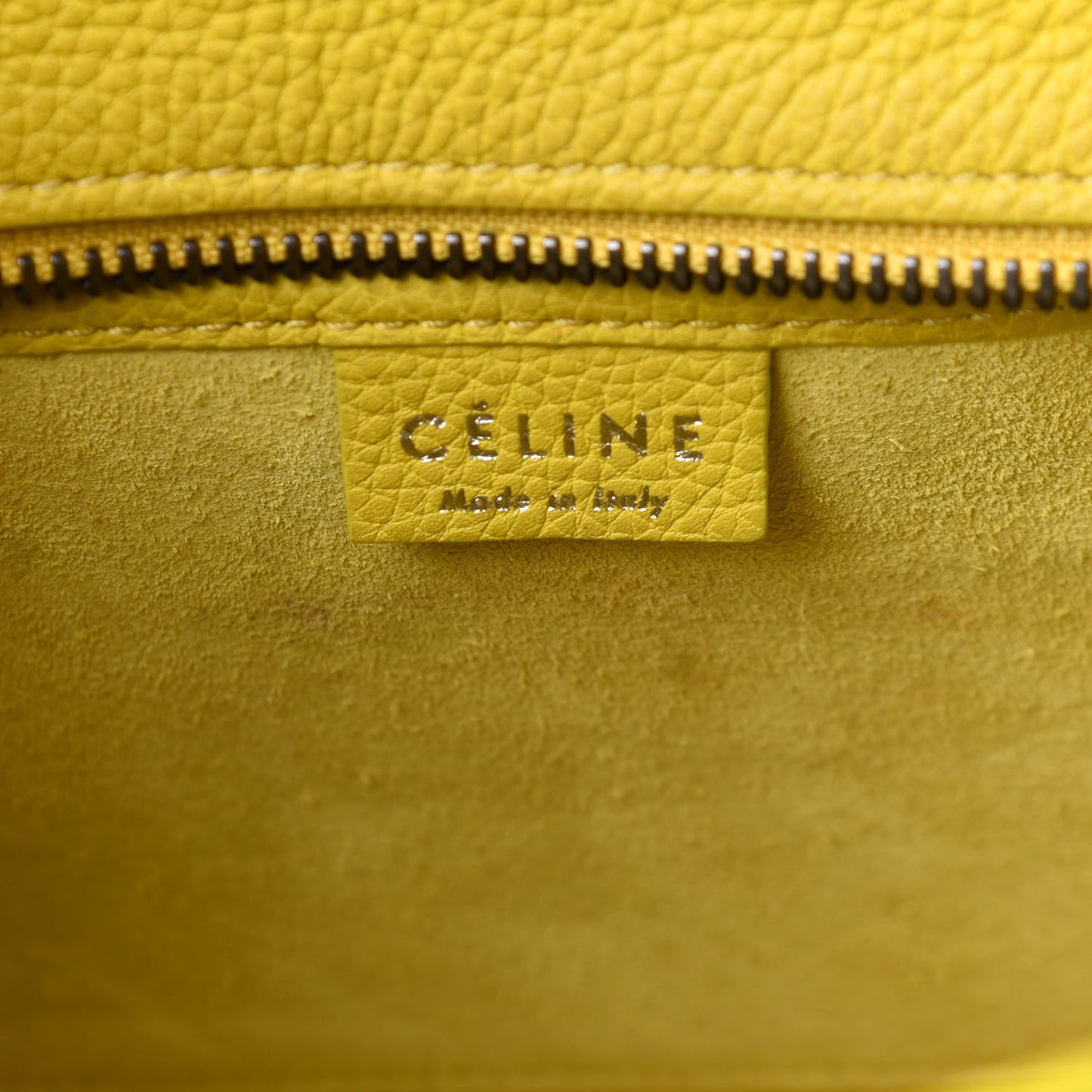 Drummed Calfskin Nano Luggage Citron