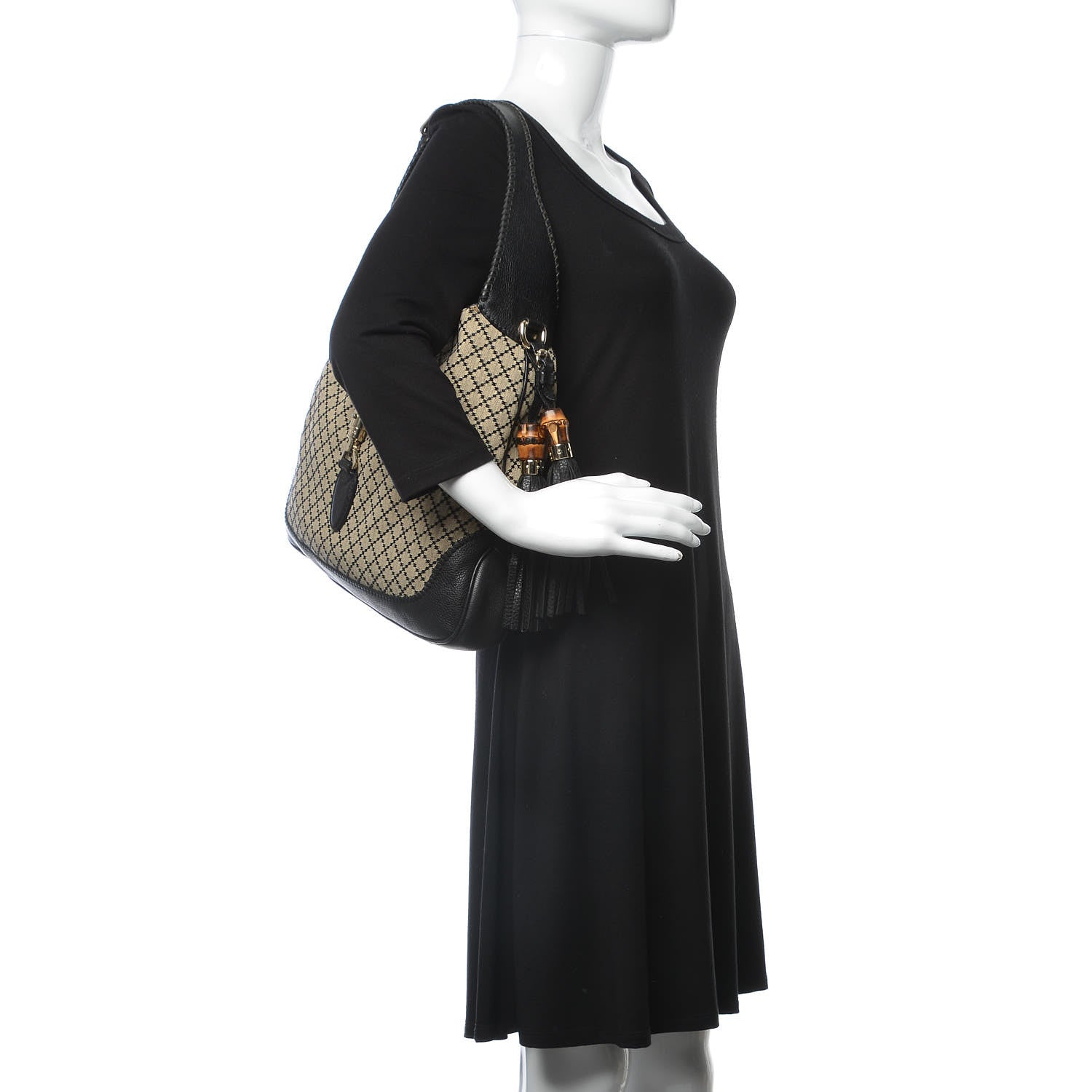 Gucci Diamante Medium New Jackie Shoulder Bag Black 2 of 13