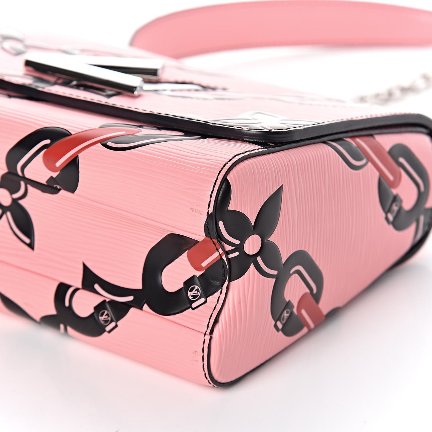 Epi Chain Flower Twist Shoulder Bag MM Pink