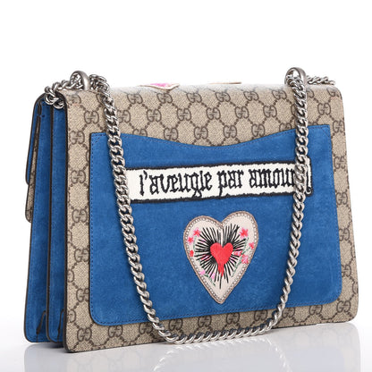 Gucci GG Supreme Monogram Embroidered Medium Dionysus Shoulder Bag Blue 3 of 10