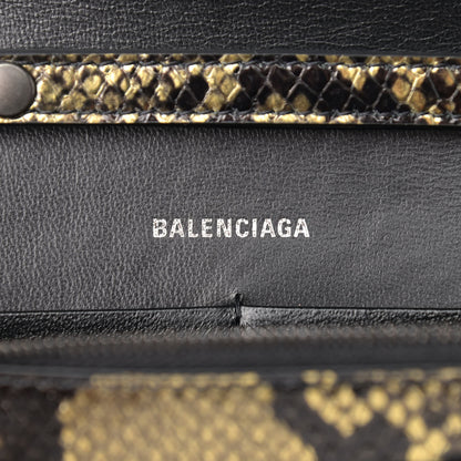 Balenciaga Metallic Calfskin Snake Effect Hourglass Chain Bag Gold Black 6 of 8