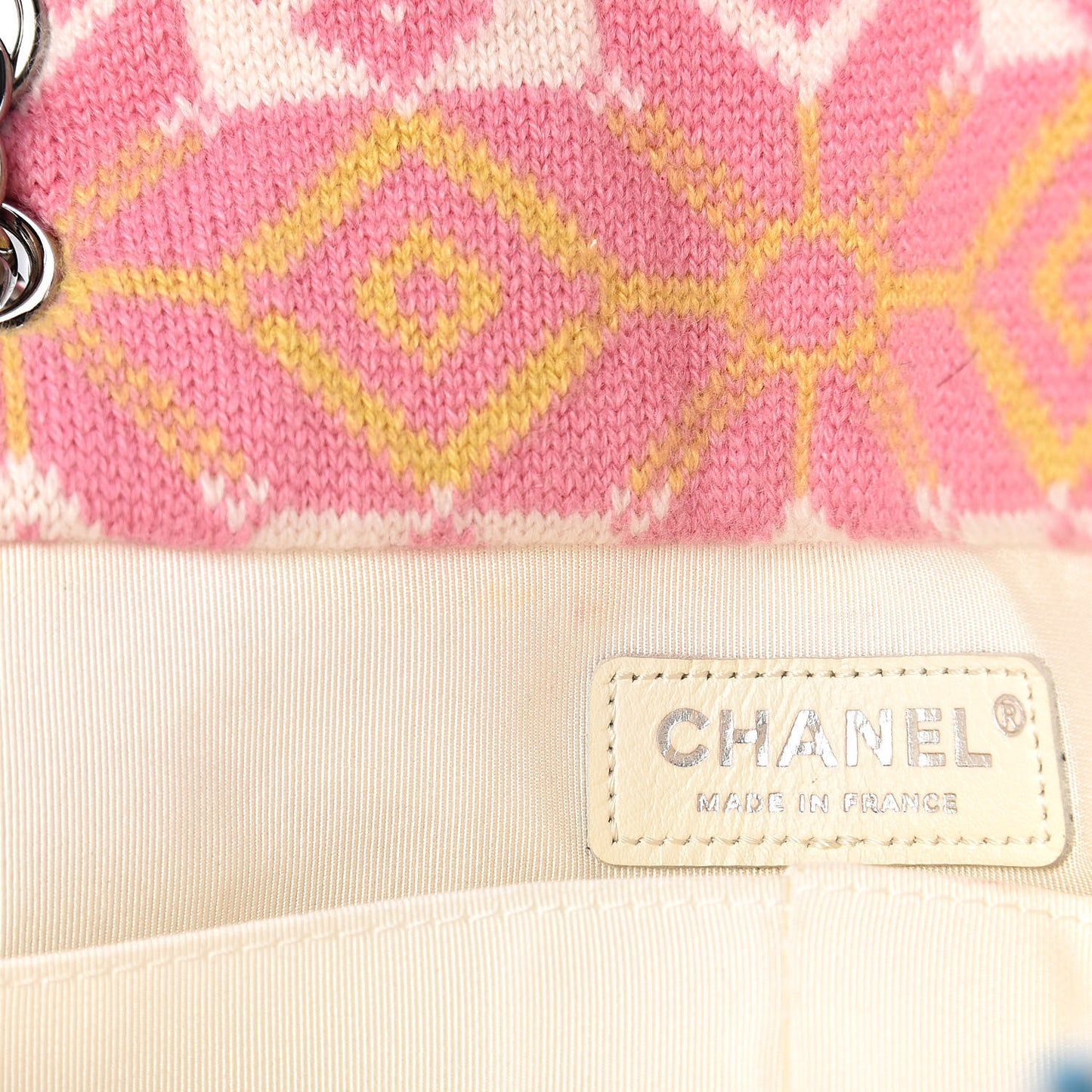 Cashmere Knit Medium Single Flap Multicolor White