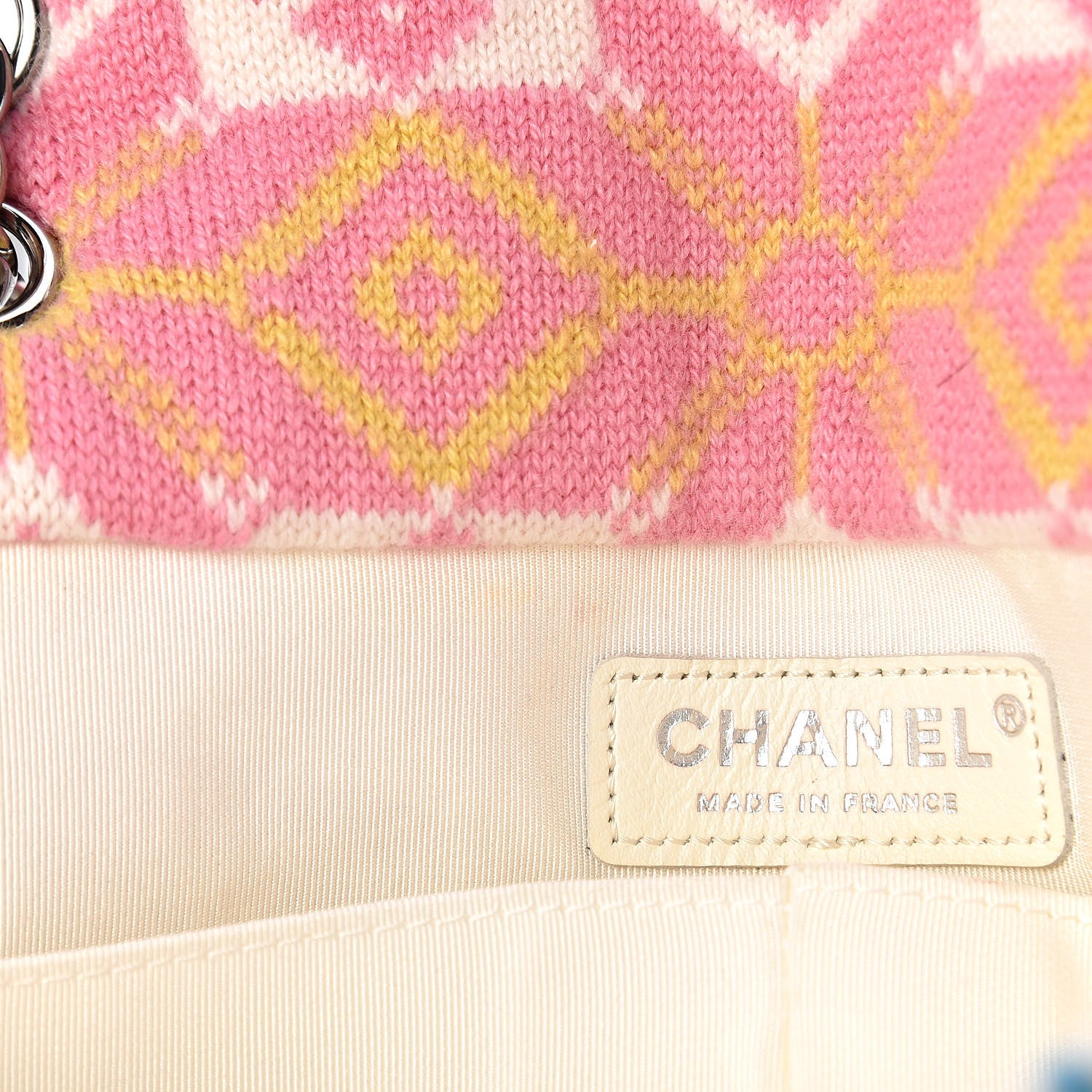 Chanel Cashmere Knit Medium Single Flap Multicolor White 8 of 14