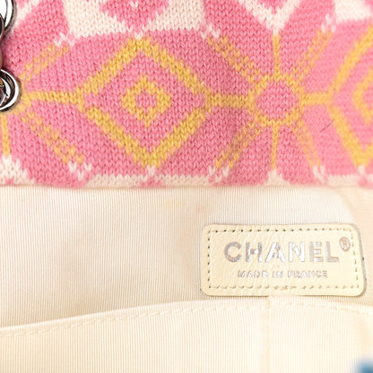 Chanel Cashmere Knit Medium Single Flap Multicolor White 8 of 14