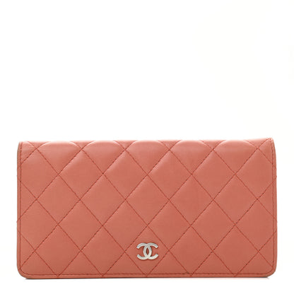 Chanel Lambskin Quilted Yen Wallet Orange 1 of 8