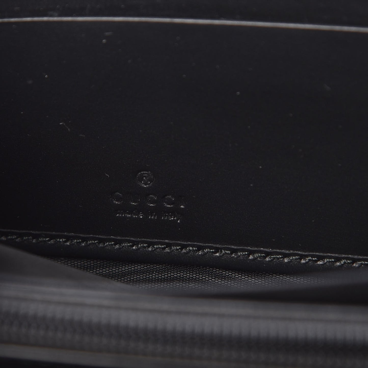 Guccissima Bow Zip Around Wallet Black
