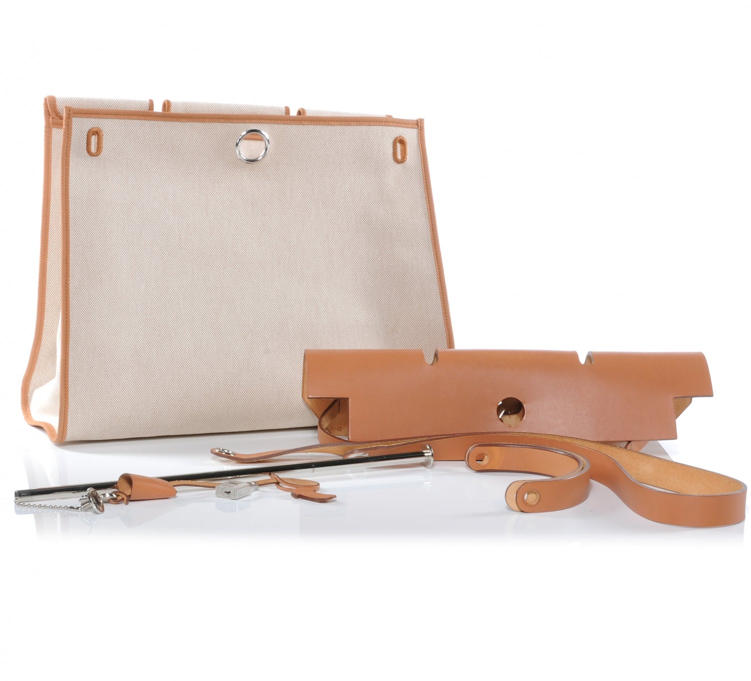 Hermes Toile Herbag Zip MM Natural 3 of 10