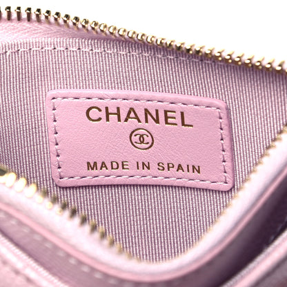 Chanel Caviar Quilted CC Zip Card Holder Light Pink 6 of 8