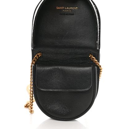 Saint Laurent Patent Crocodile Embossed Monogram Baby Kaia Crossbody Bag Black 6 of 7