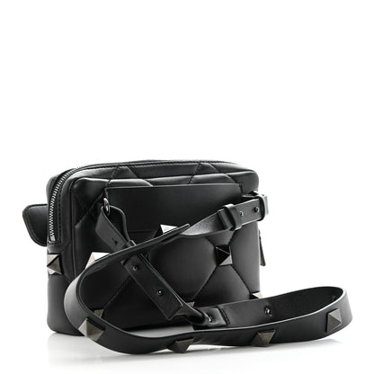 Valentino Garavani Nappa Monochrome Roman Stud Crossbody Bag Black 2 of 11