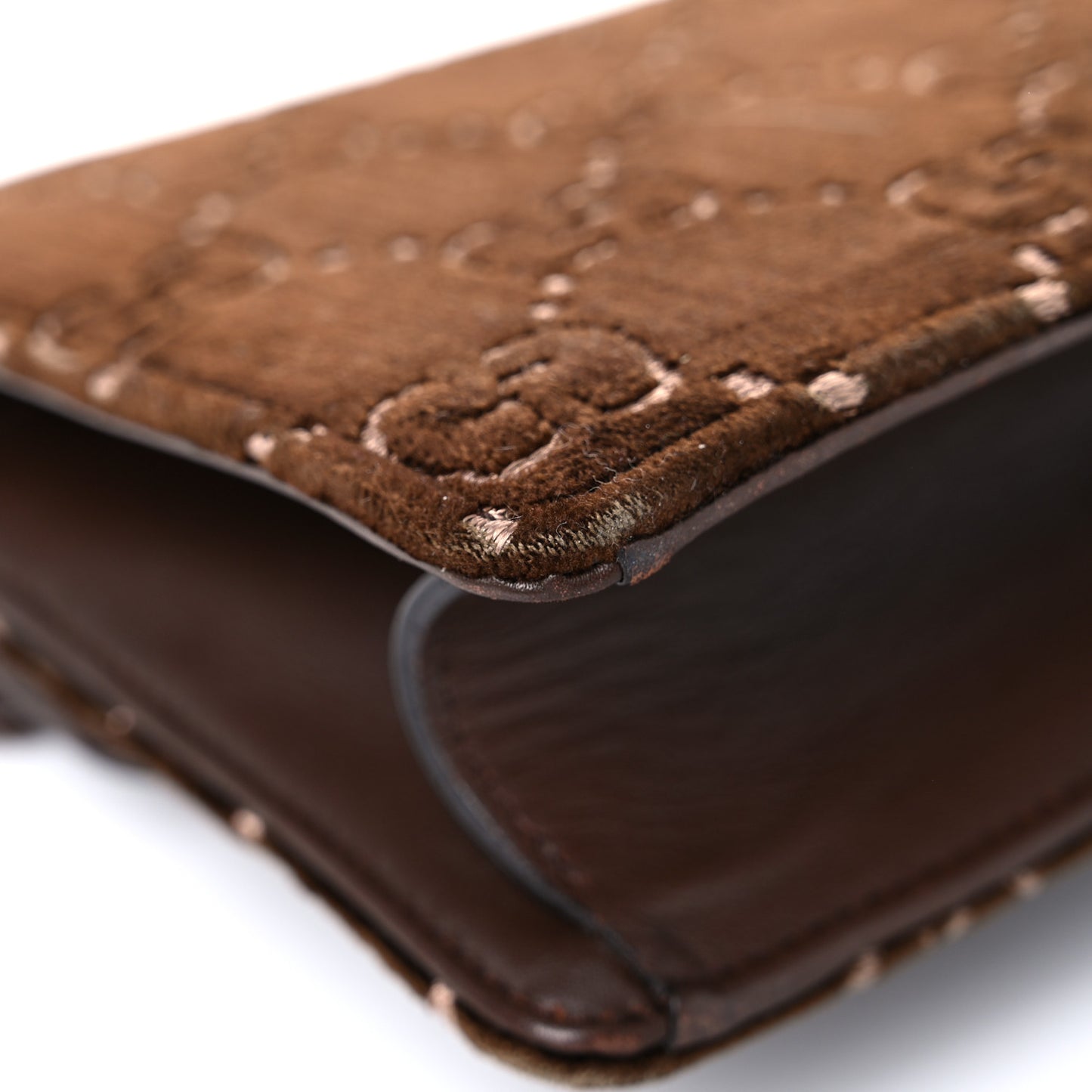 Velvet Moon Calfskin Crystal GG Monogram Small Dionysus Shoulder Bag Brown Vintage Cocoa Black Diamond