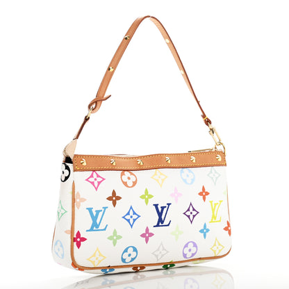 Louis Vuitton Monogram Multicolor Pochette Accessories White 2 of 9