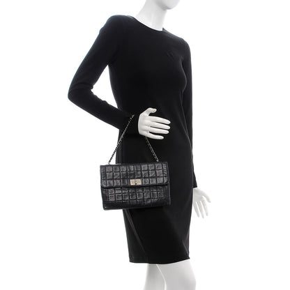 Chanel Lambskin Chocolate Bar Mademoiselle Flap Black 2 of 11