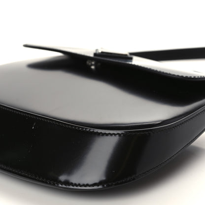 Prada Spazzolato Cleo Flap Shoulder Bag Black 9 of 9