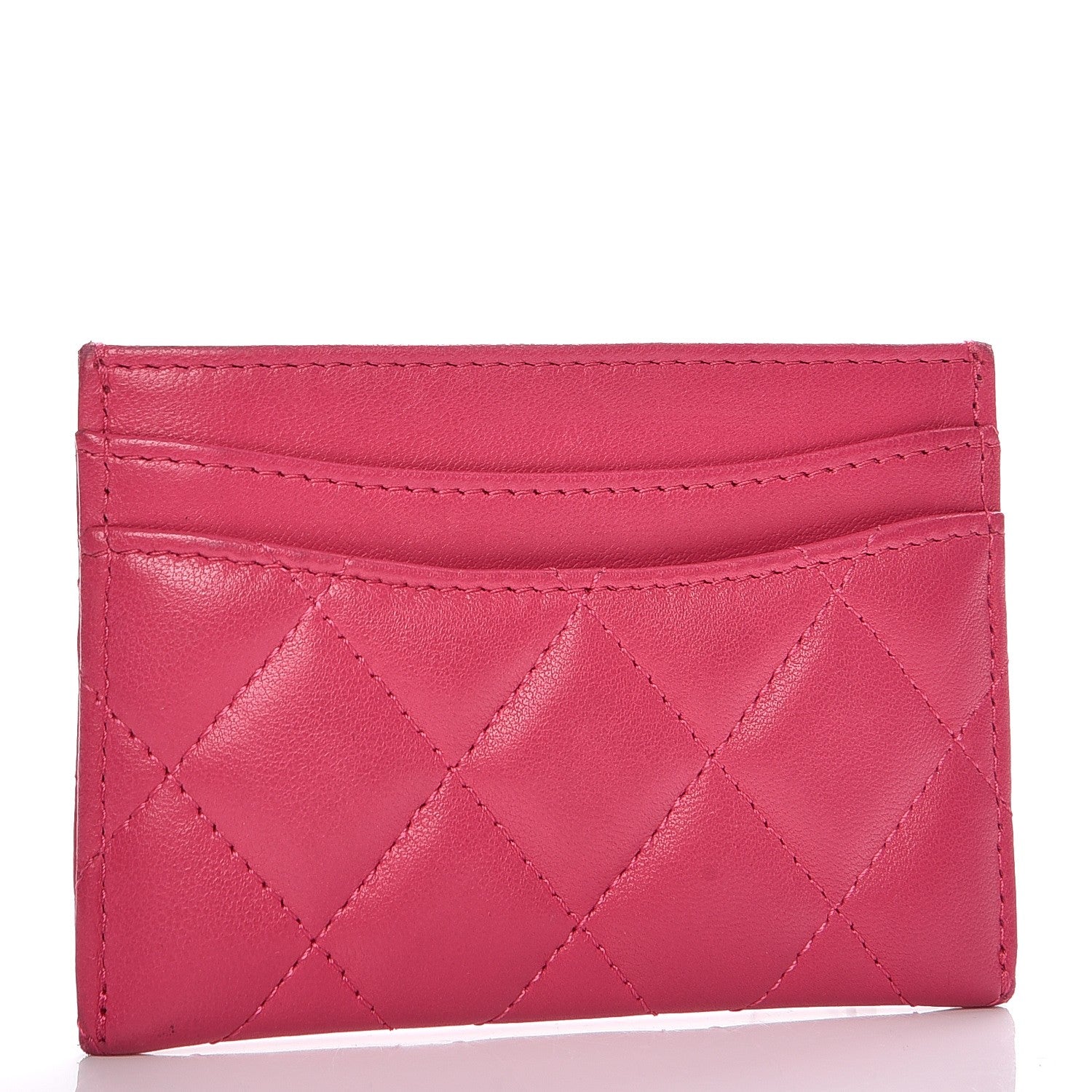 Chanel Lambskin Quilted Card Holder Fuchsia 3 of 13
