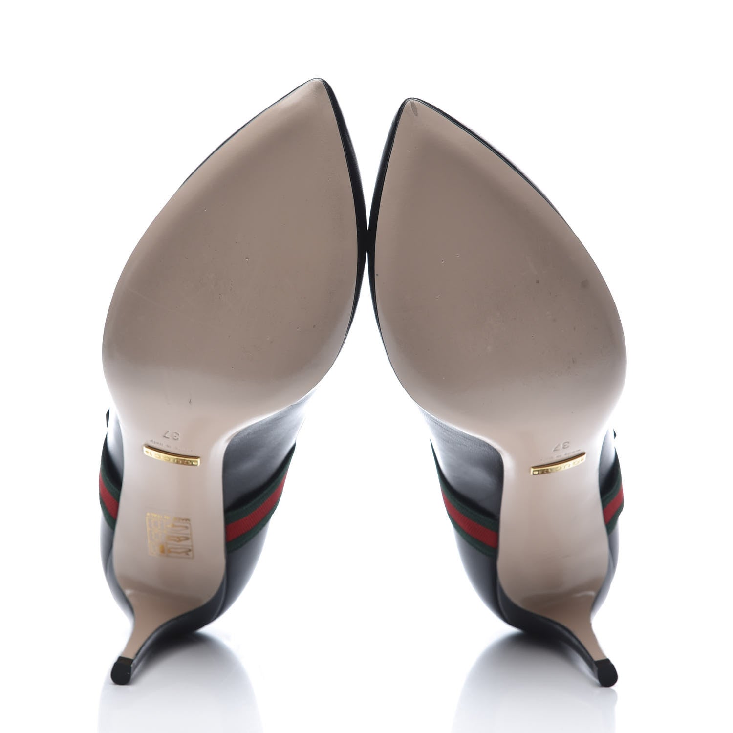 Gucci Calfskin Sylvie Mid Heel Pumps 37 Black 5 of 11
