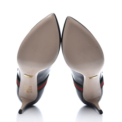 Gucci Calfskin Sylvie Mid Heel Pumps 37 Black 5 of 11