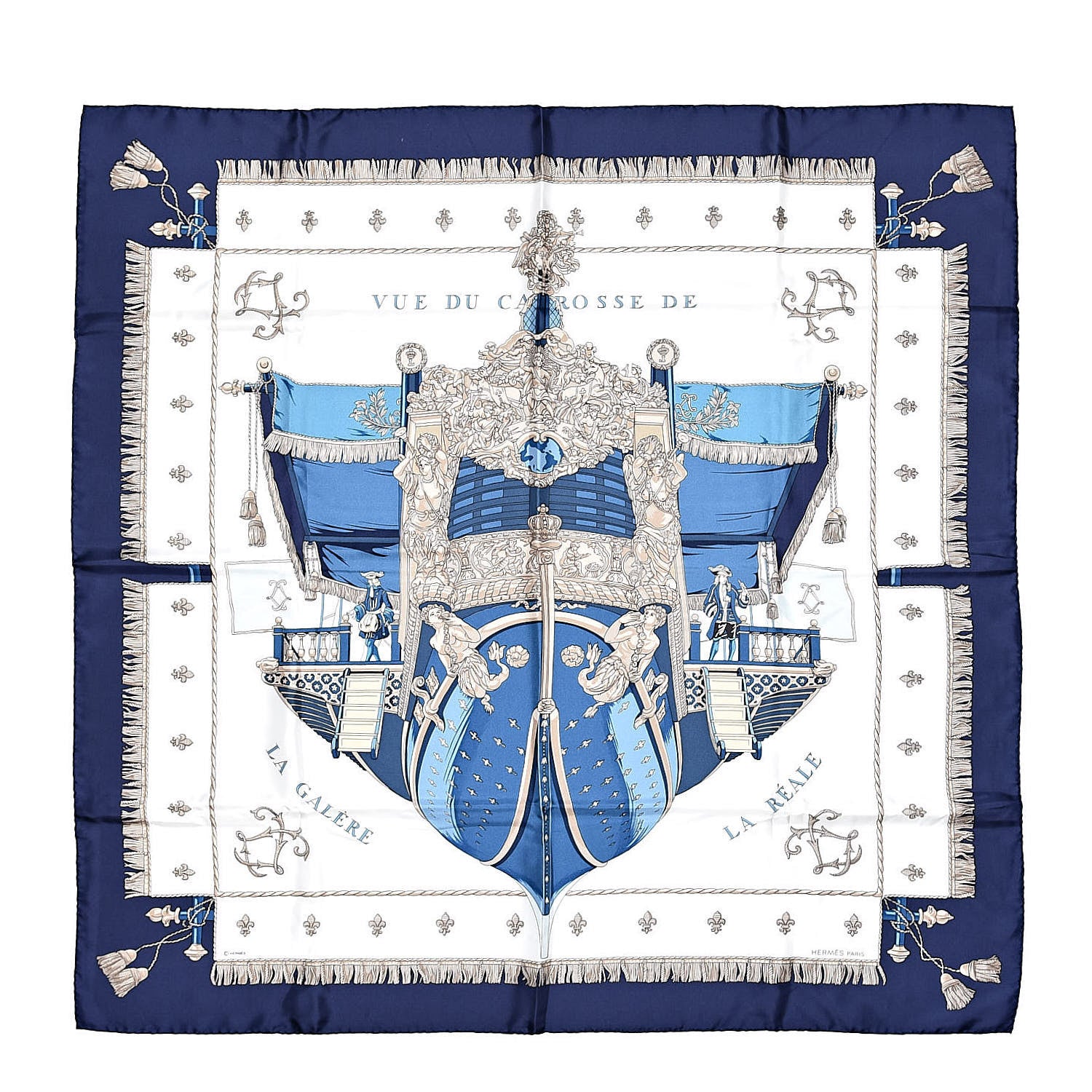 Hermes Silk Vue Du Carosse De La Galere La Reale Scarf 90 1 of 6